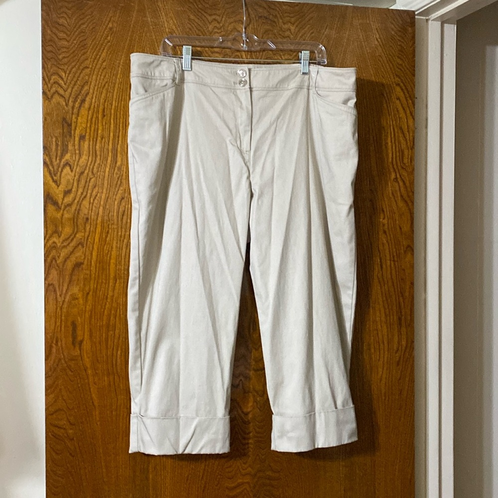 Larry Levine Women / brown capris/ Size 18W